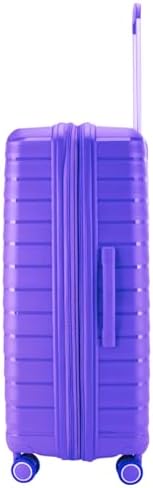 Pierre Cardin Unbreakable Luggage,Expandable Zipper,4 Spiner Whels, Set of 4 PCS (Purple)