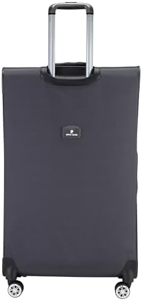 Pierre Cardin Softside Luggage Set of 3 Extra Large Size, Premium and Lightweight Fabric Material Suitcase, ANTI Theft Double Zipper, Expandable, 4 Double Wheels (Grey)