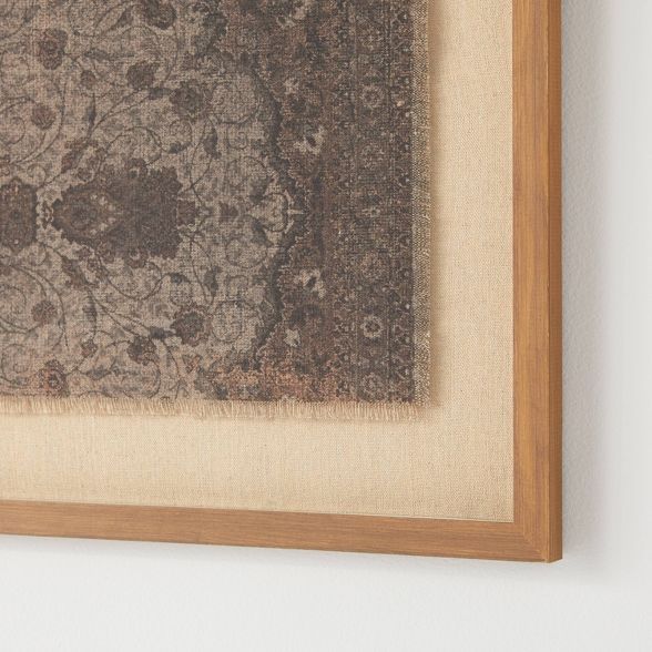 SEALED - 46CM X 46CM Vintage Textile Framed Under Glass - Threshold™ Designed with Studio McGee