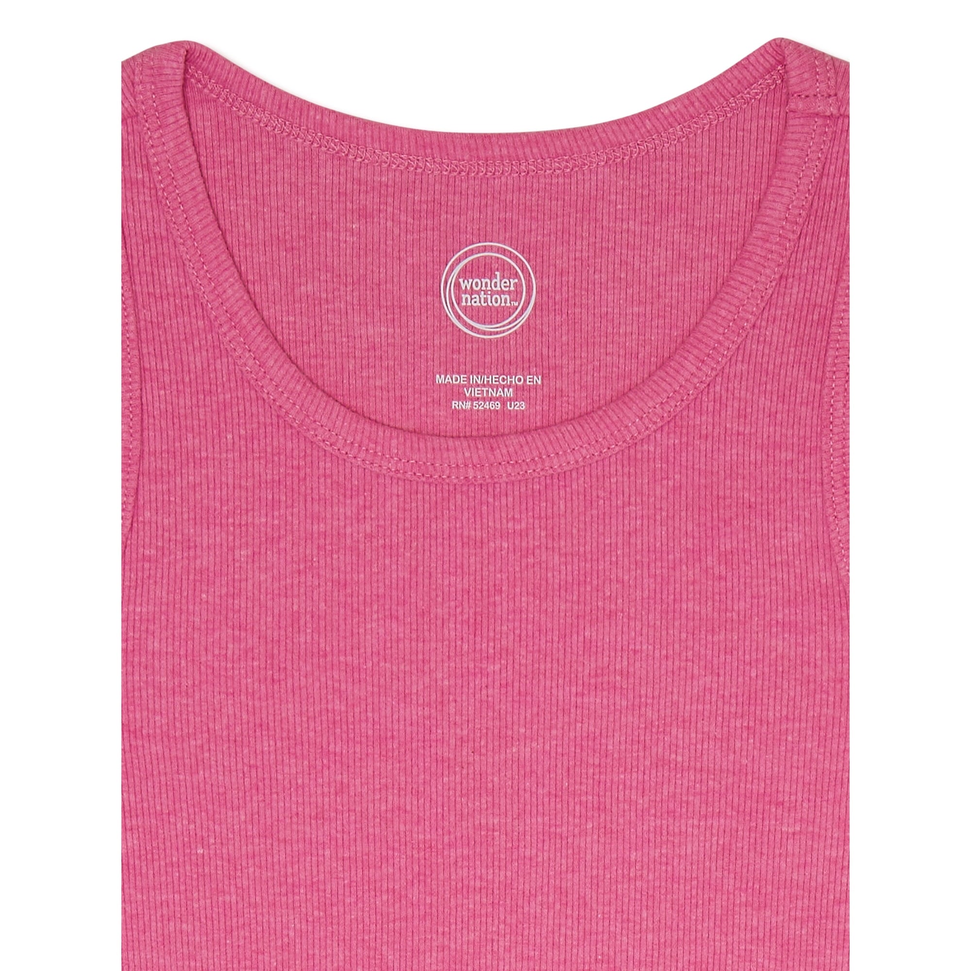 المقاس: M (7/8) - Wonder Nation Girls Kid Tough Tank Top، عبوة من 6 قطع