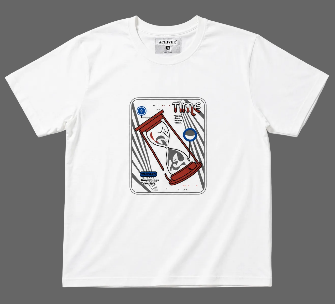 ACHIVER WHITE PRINTED T-SHIRT MEN