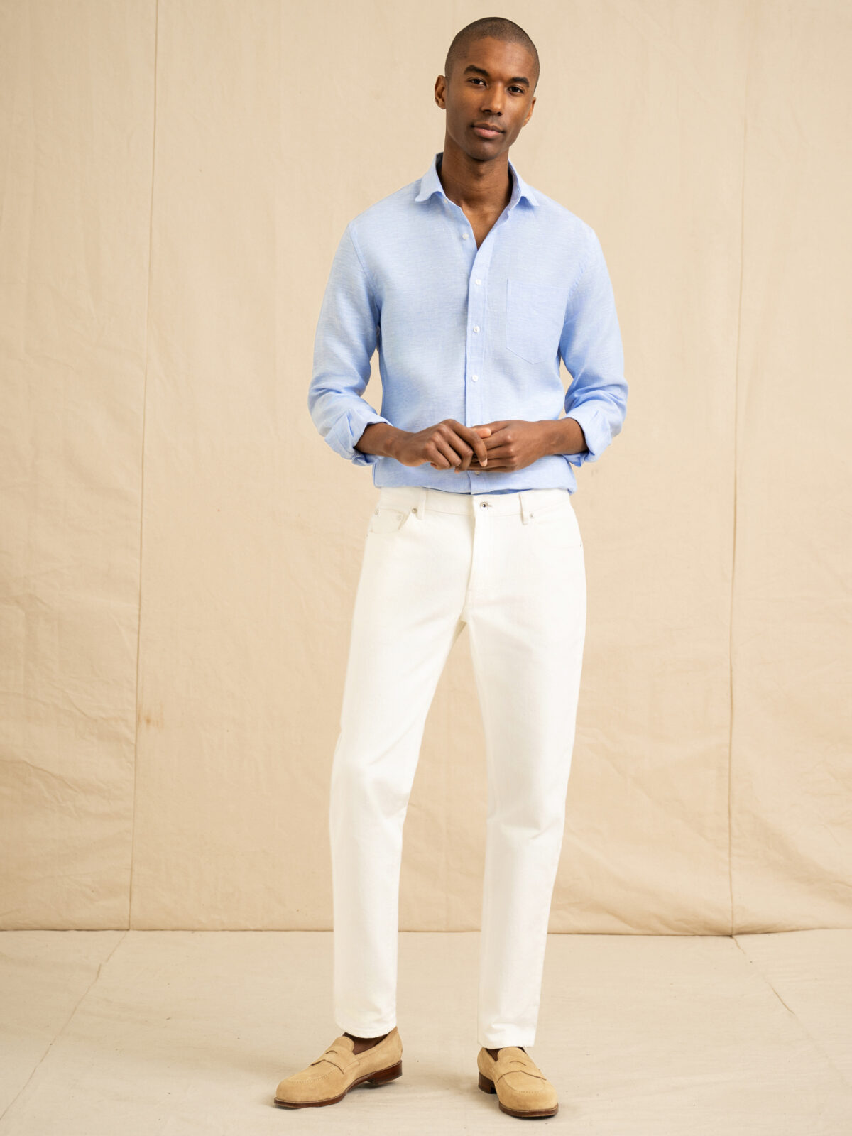 LINEN CLUB MEN'S COTTON LINEN TURQUOISE BLUE SOLID REGULAR FIT FULL SLEEVE CASUAL SHIRT