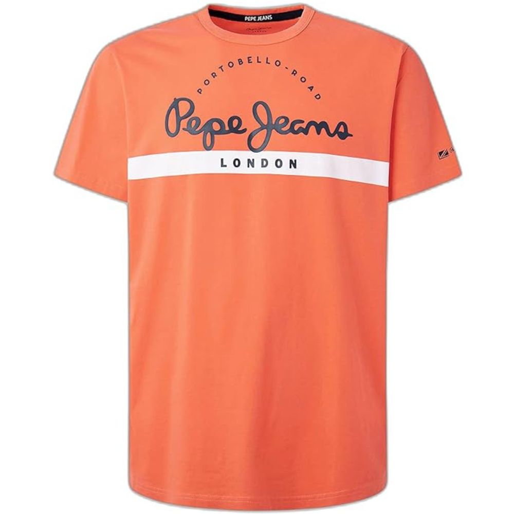 Pepe Jeans Men's Squash Orange T-Shirt Vibrant Style & Comfort