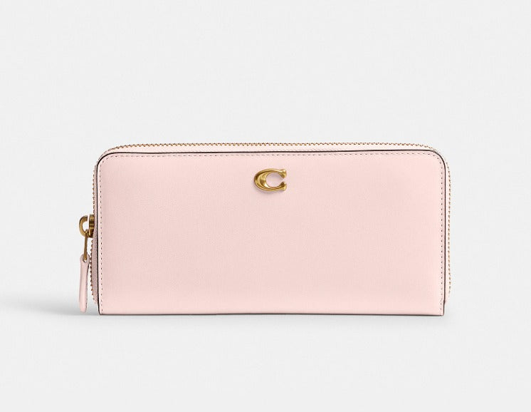 COACH Essential Slim Accordion Zip Wallet in Rose Gold