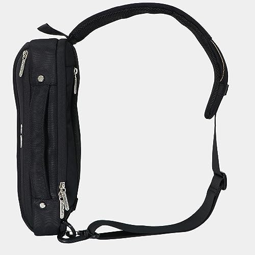 Pierre Cardin Anti Theft Crossbody Sling Bag Waterproof Shoulder PU Backpack Men's Lightweight Shoulder Chest Crossbody Bags with USB Charging Port