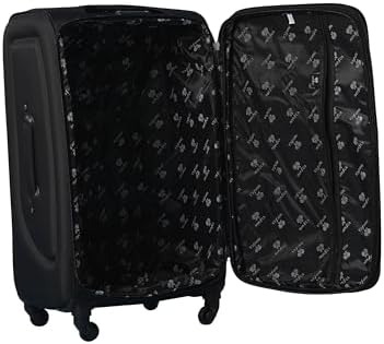 Monsca softside Luggage set of4 Ultra Lightweight suitcase for travel,TSA Approved, anti theft zipper (Black)