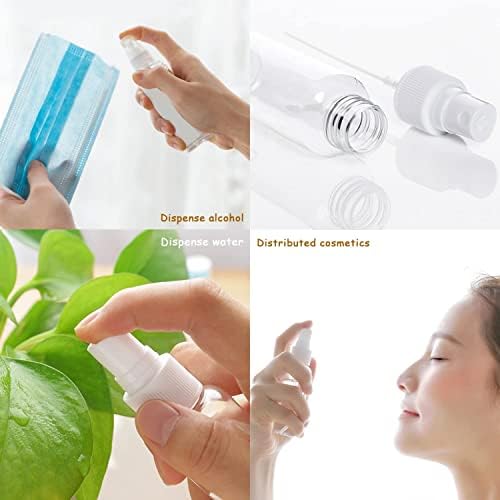 Sonada Travel Bottle Toiletries Set of 4 Empty Clear Plastic Bottles with Disc Top Flip Cap BPA-Free Containers With PVC Bag For Shampoo, Lotions, Liquid Body Soap, Creams, sanitiser (Set of 5)