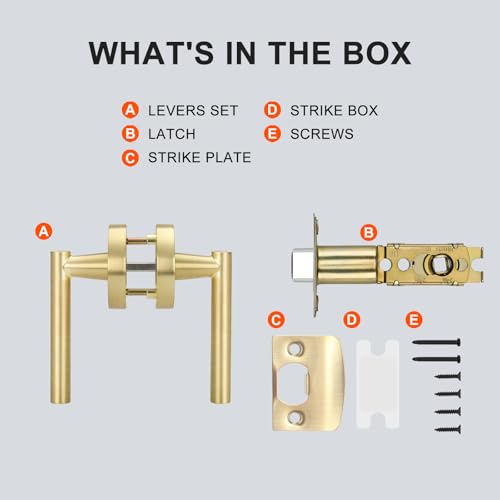 مقبض باب داخلي عالي التحمل من هايدمز جولد، مقبض ذراع باب الخصوصية، مقابض أبواب الحمامات الداخلية، مقبض باب غرفة النوم العصرية