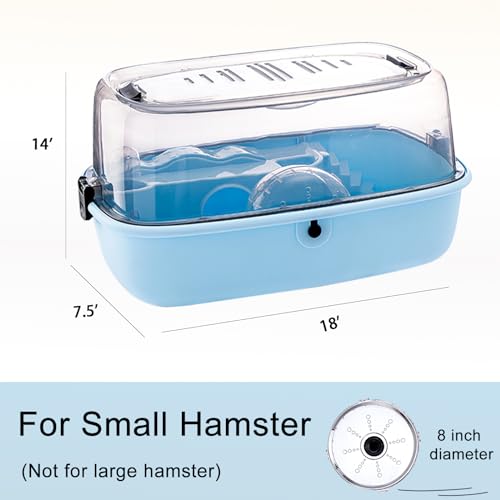 Ochoice Hamster Cages and Habitats, Small Dwarf Hamster Travel House, Blue, 43 cm x 26 x 22 cm