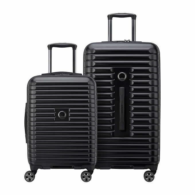 Delsey Paris 2 Piece Hardside Trunk Set - Black 22/27 inch