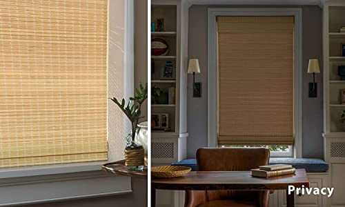 ستائر رومانية لاسلكية من الخيزران من LazBlinds بدون أدوات أو حفر