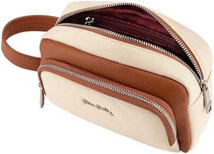 Pierre Cardin Unisex Essential Water Repellent Washbag For Travel, Men Multi Purpose Pouch For Office And Travel PB87087 Beige