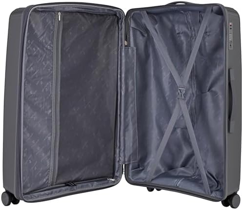 Pierre Cardin Unbreakable Luggage Set of 3, Expandable and Anti Theft Double Zipper Suitcase, 4 Double Smooth and Silent Wheels, TSA Approved Luggage for Travel (GREY)