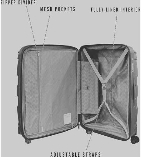 PRINCE TRACK Unbreakable Luggage Set Of 4, Anti Theft Double Zipper Suitcase for Travel, TSA Approved, Expandable (Grey)