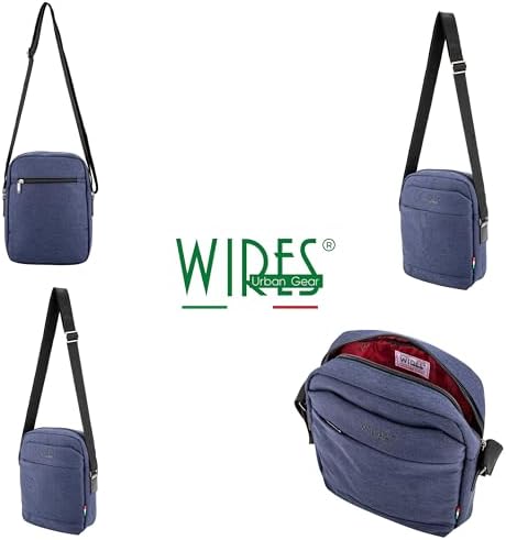 Wires Messenger Bag Shoulder Bag with Adjustable Strap Cross-Body Bags for Men,Waterproof Travel Bag Daily Man Bag Gift with Detachable keychain for Ipad 7 Inch