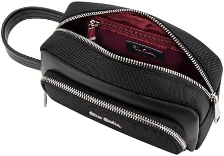 Pierre Cardin Unisex Essential Water Repellent Washbag For Travel, Men Multi Purpose Pouch For Office And Travel PB87079 Black