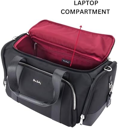 Pierre Cardin Unisex Lightweight Multipurpose Luggage Duffle Bag For Gym And Travel 20 Inch PB87084 Black