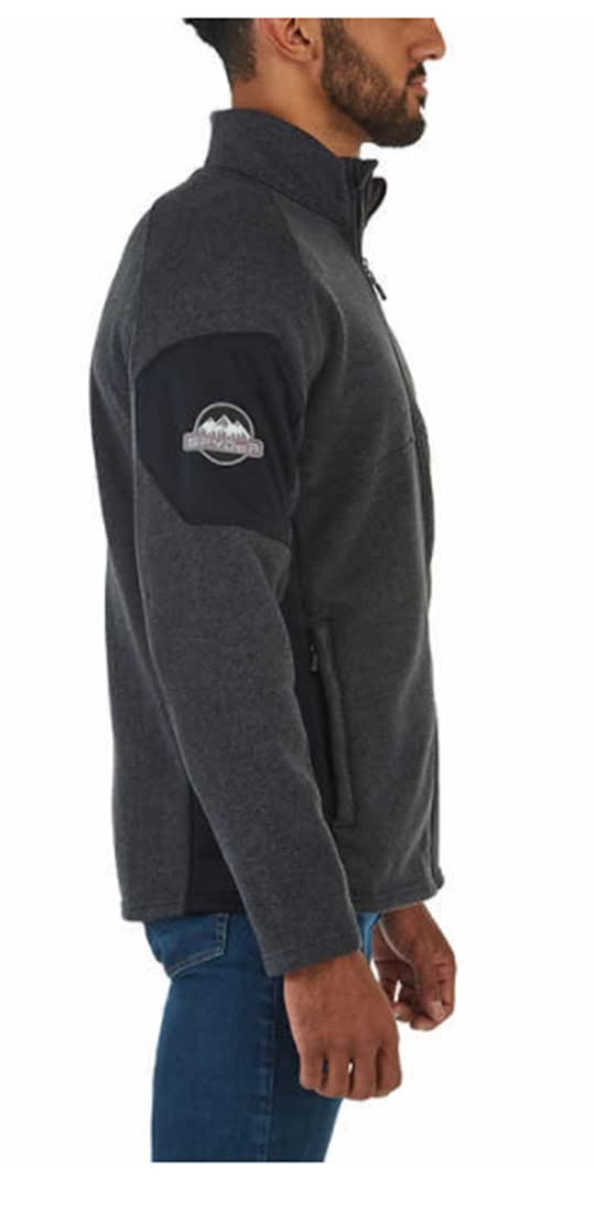 المقاس: M - جاكيت سبايدر إمباير بسحاب كامل للرجال، رمادي/أسود، متوسط