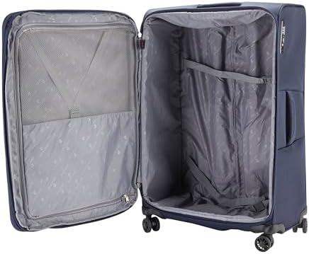 Pierre Cardin Softside Luggage Set of 3 Extra Large Size, Premium and Lightweight Fabric Material Suitcase, ANTI Theft Double Zipper, Expandable, 4 Double Wheels (Grey)