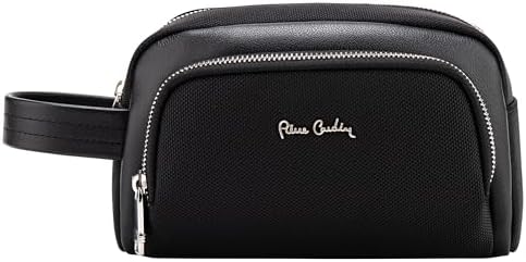Pierre Cardin Unisex Essential Water Repellent Washbag For Travel, Men Multi Purpose Pouch For Office And Travel PB87079 Black