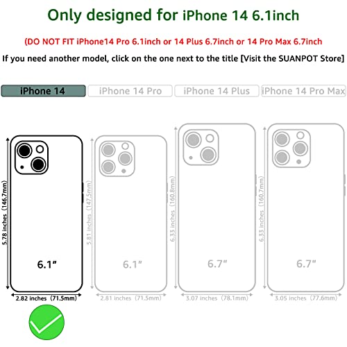 SUANPOT for iPhone 14 Wallet case, Blue