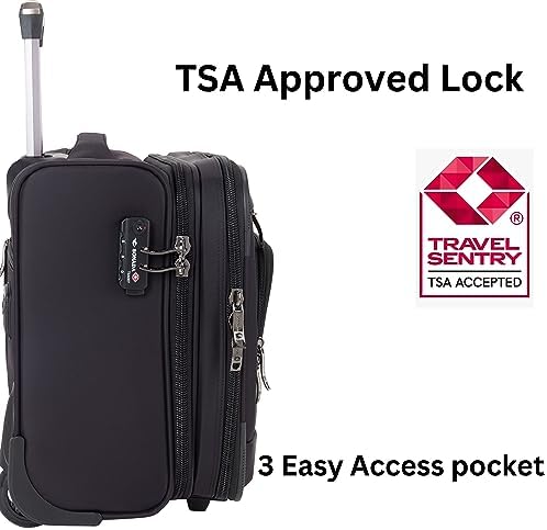 Sonada Rolling Laptop Case, Pilot Business bag for Travel And Office,International Lock, ANTI Theft Zipper (95052, Black)