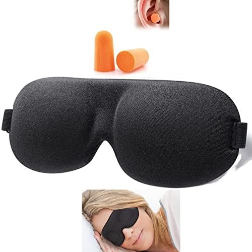 Sonada Ultra soft contoured eye mask With Ear Plug Unisex Very Light Weight And Block Out Lights, Night Sleep Mask Comfot Travl Eye Mask Adjustable Size