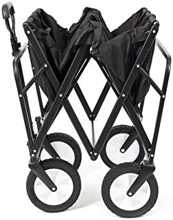 MacSports Collapsible Folding Outdoor Utility Wagon, Black