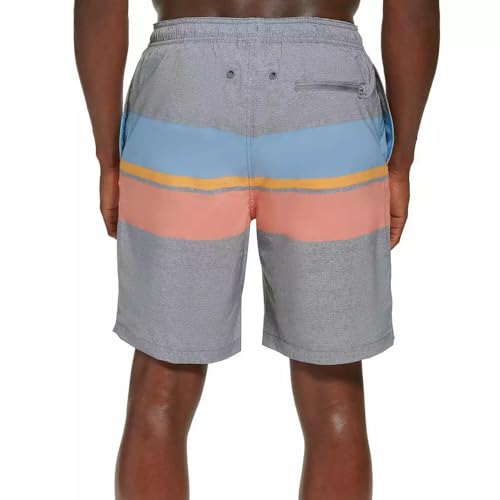 المقاس: XL - شورت سباحة رجالي من KIRKLAND Signature (مقاس أمريكي، Alpha، مقاس كبير جدًا، عادي، عادي، مخطط باللون الرمادي)