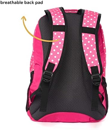 Pierre Cardin 2pcs Set Kids School Backpack with Pencil Case Dimensions: 47x34x15cm (PC23831- Pink with White Polka Dots)