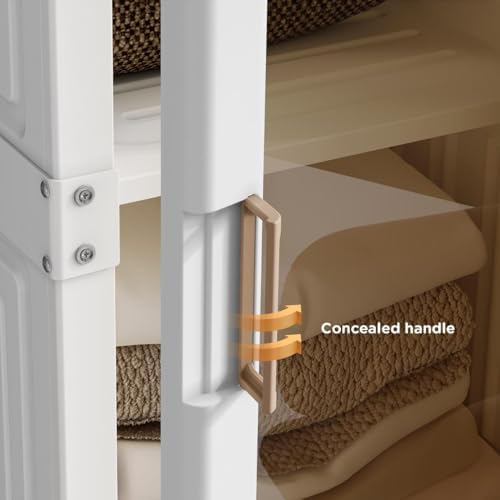 Large Folding Storage Cabinet, Multi-Layer, Easy to Assemble Closet Storage Box Standing Display Cabinet