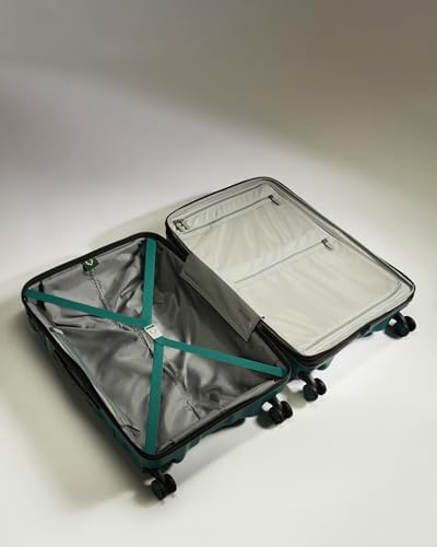ANTLER - Lincoln Hard Shell Large Suitcase - Durable, Lightweight & Expandable, 4 Spinner Wheels - Adjustable Handle, TSA Lock, 80cm - Teal