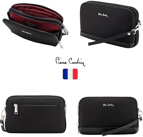 Pierre Cardin Unisex Essential Water Repellent Washbag For Travel, Men Multi Purpose Pouch For Office And Travel PB87081 Black