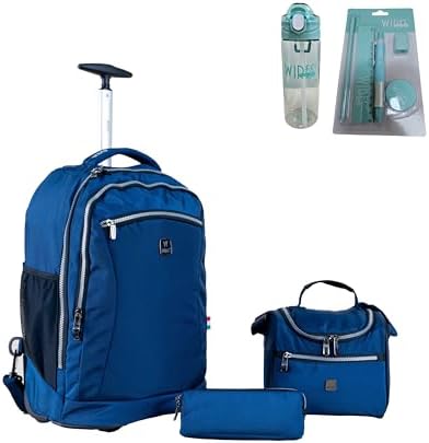 WIRES 18" Small Wheels trolley bag wtih lunch bag and pencil case