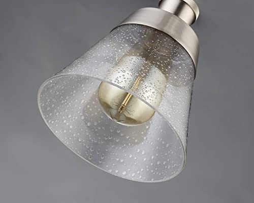 مصباح معلق عصري من الزجاج مع غطاء زجاجي شفاف منفوخ يدويًا، مطلي بالنيكل المصقول