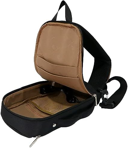 Pierre Cardin Anti Theft Crossbody Sling Bag Waterproof Shoulder PU Backpack Men's Lightweight Shoulder Chest Crossbody Bags with USB Charging Port