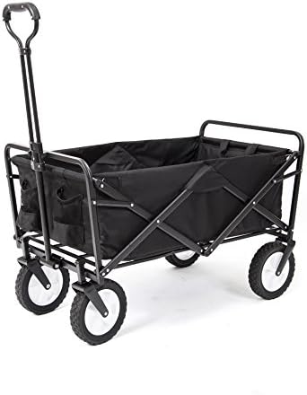 MacSports Collapsible Folding Outdoor Utility Wagon, Black