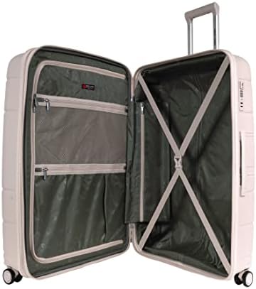 Pierre Cardin UNBREAKABLE Luggage for travel International Lock 4 Double Wheels, Double Anti Thef Zipper Suitcase (Set of 4, Champagne)
