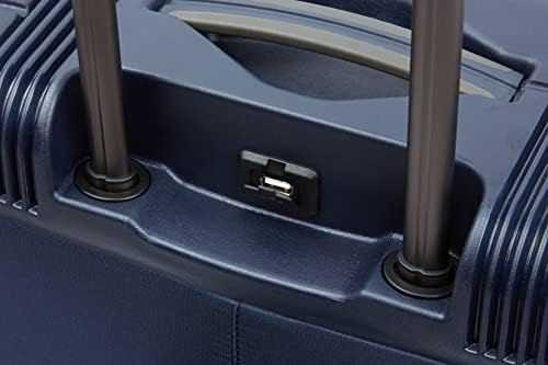 ANTLER Luggage Titus Softside International Lock suitcase for travel and business with USB Charging Port (Checked Luggage 24 Inch, Black)