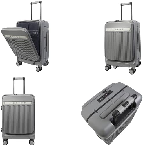 VERAGE Windsor Aluminum Carry On Suitcase, Polycarbonate Hardside Spinner Luggage, Green, Carry-On 20-Inch, Carry-On 20-Inch, Hardside Spinner Luggage (Grey)