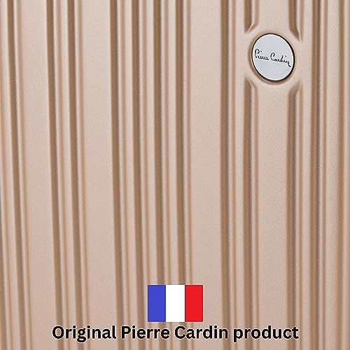 Pierre Cardin 20 Inch laptop trolley bag Strong shell Front Pocket with Laptop Compartment rolling laptop bag for business and Travel, TSA Approved Lock (PC86326-Champagne)