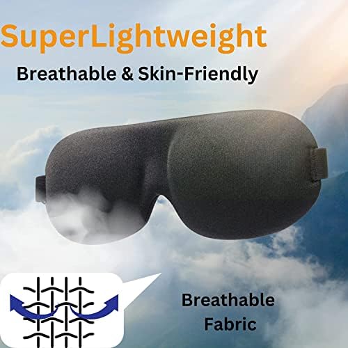 Sonada Ultra soft contoured eye mask With Ear Plug Unisex Very Light Weight And Block Out Lights, Night Sleep Mask Comfot Travl Eye Mask Adjustable Size