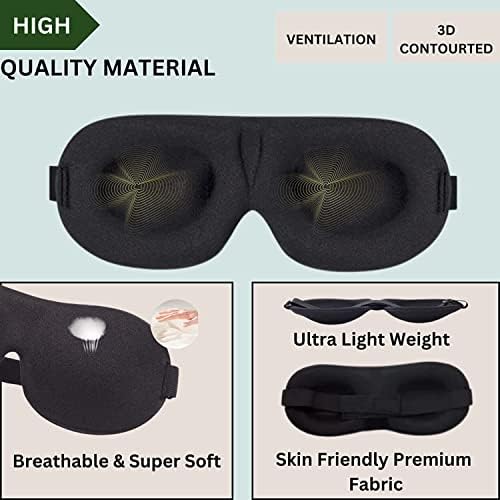 Sonada Ultra soft contoured eye mask With Ear Plug Unisex Very Light Weight And Block Out Lights, Night Sleep Mask Comfot Travl Eye Mask Adjustable Size