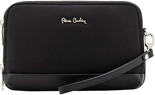 Pierre Cardin Unisex Essential Water Repellent Washbag For Travel, Men Multi Purpose Pouch For Office And Travel PB87081 Black