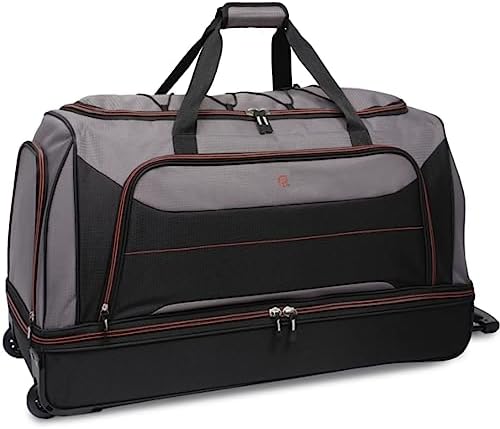 Sonada Rolling Duffel Bag 30 Inch 2 Wheel, Protege Collection Telescoping Handle, Multiple Compartments Trolley (High Rated on WALMART USA)