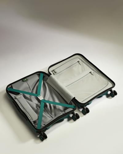 ANTLER - Lincoln Hard Shell Cabin Suitcase - 55x35x23cm 39L, Lightweight & Small, 4 Spinner Wheels - Adjustable Han