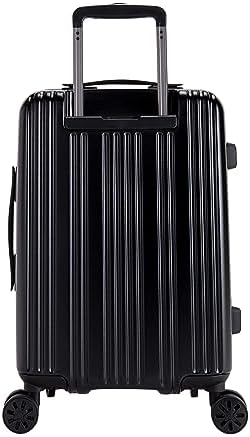 Pierre Cardin 20 Inch laptop trolley bag Strong shell Front Pocket with Laptop Compartment rolling laptop bag for business and Travel, TSA Approved Lock (PC86326-Black)