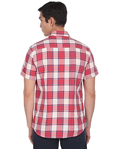 المقاس: L - قميص رجالي بقصّة سليم من US POLO ASSN (UDSHT0411H_RED S)