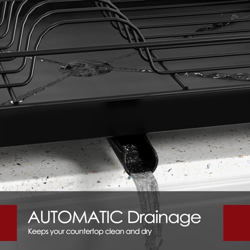 Sakugi Dish Drying Rack - Stainless Steel Dish Rack with Drainboard for Kitchen