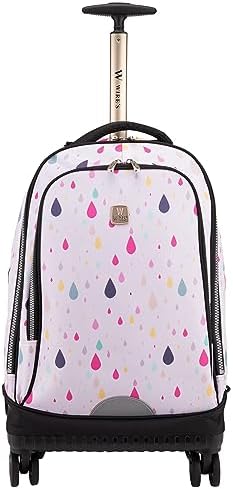 Wires Trolley Backpack for Shool Set of 3 All in One 4 Double Wheels Unisex Trolley backpack Includes Pencil case, Lunch bag, Laptop Compartment, Anti Theft Zipper (W24341)